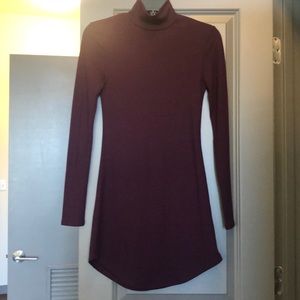 Maroon turtleneck dress